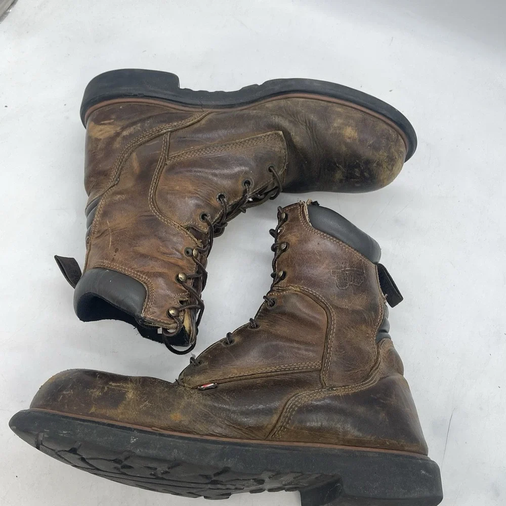REDWING Leather Boots Mens 10.5 EE 2E Workwear Steel Toe Hunting Brown 2203